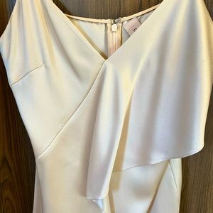 Champagne colored designer 100% silk dress